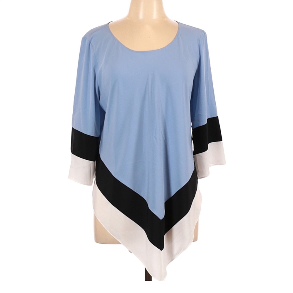 Alfani 3/4 sleeve blouse Blue/Black/White